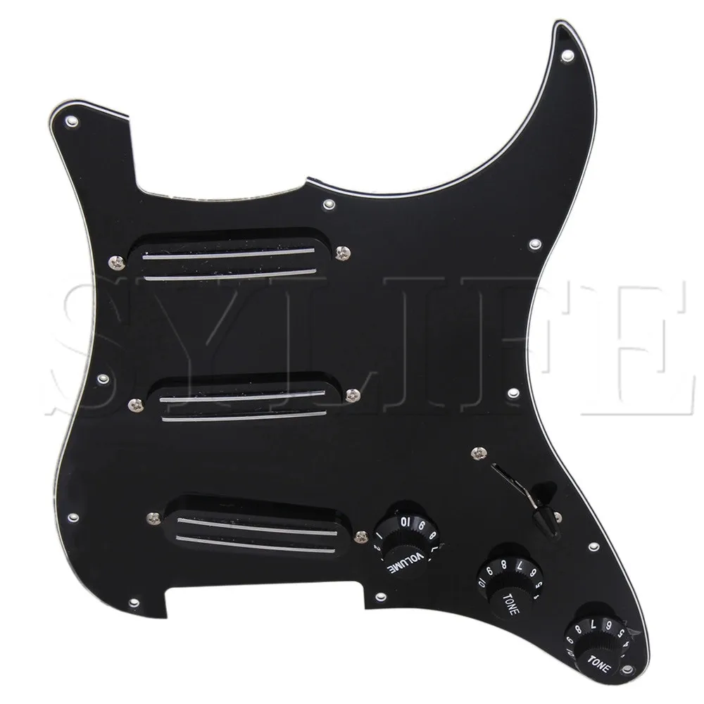 

Black 3-ply 11 hole Loaded Pickguards with 5-way Pickup Selector Toggle Switch