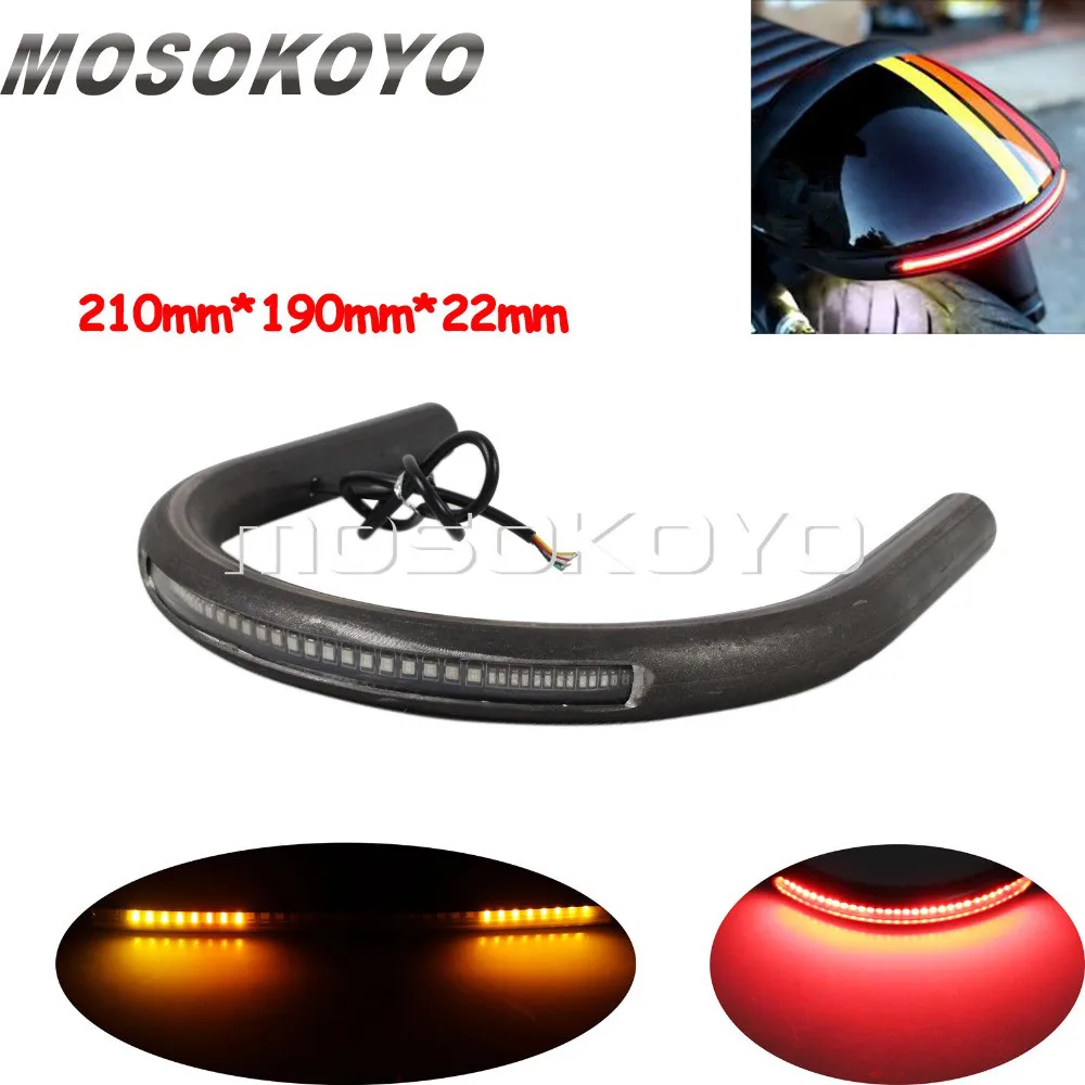 Modified 210mm Rear Seat Hoop Frame Loop Kit W/LED Tail Brake Turn Light for Honda Suzuki Yamaha Kawasaki Cafe Racer Scrambler