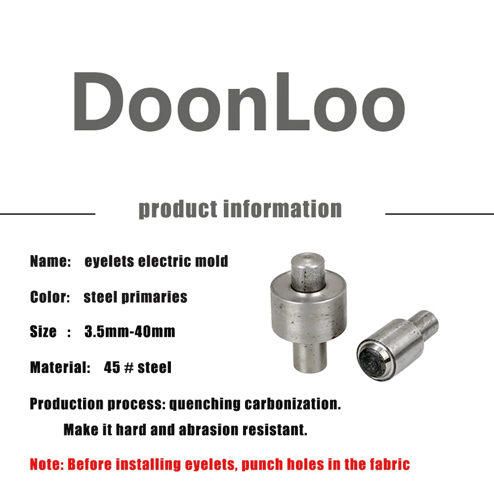 (50 Sets Eyelets+1 Molds) Electric Mold Button Installation Dies Metal Rivet Holes Buttonholes Buckle Eyelet Tools