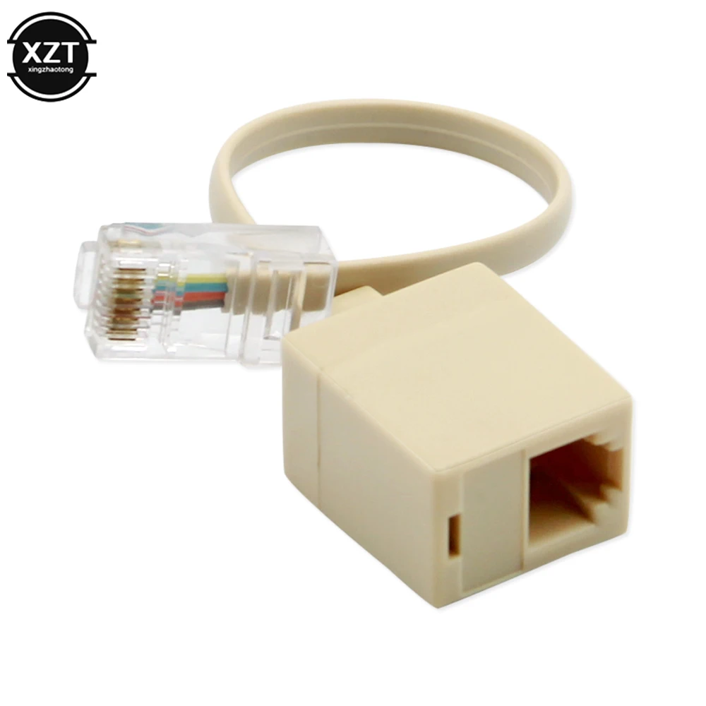 1 PCS 8P4C / RJ45 Male RJ11 6P4C to Female M / F Adapter Telephone Ethernet