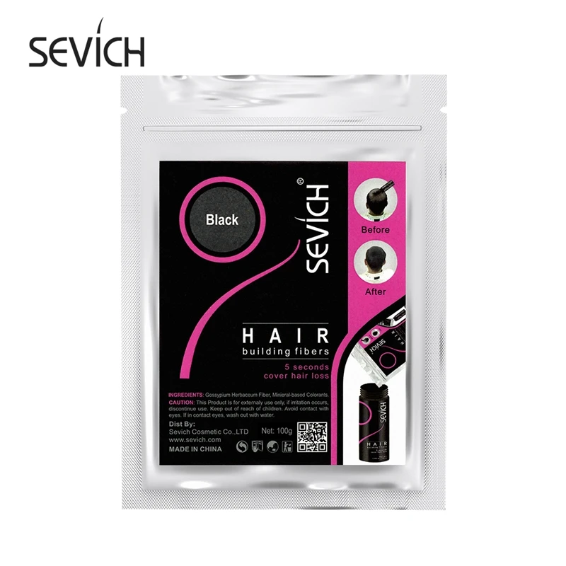 100g Haaruitval Building Haarvezels Blender Verbergen Styling Vezel Haarpoeders Dunner Keratine Wimperverlenging Zwart