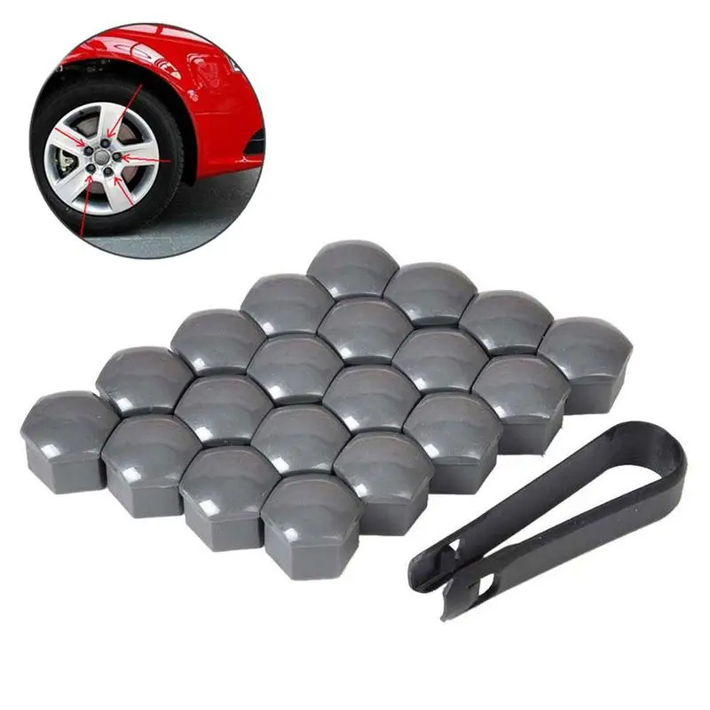 20pcs 17mm Car Tyre Wheel Hub Covers Protection Caps Wheel Nuts Covers Nut Caps Hub Screw Protector Dust Proof Bolt Rim