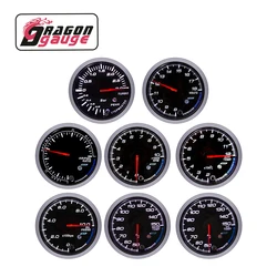 「 DRAGON 」 60MM Boost Gauge obrotomierz RPM woltomierz stosunek powietrza do paliwa EGT temperatura wydechu termometr do wody temperatura oleju prasa do oleju pasuje do samochodu 12V