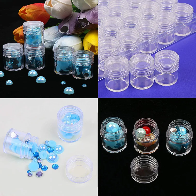 12 Bottles 5D Diamond Painting Accessories Tools Storage Box Bottles Diamond Painting Tools Crystal Bead Storage jar