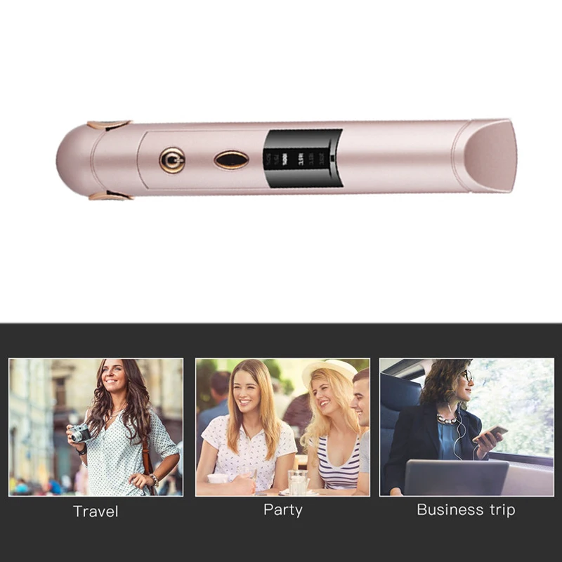 แบบพกพาเครื่องหนีบผมไร้สายสำหรับTravel Mini USBชาร์จFlat Ironพร้อมแผ่นเซรามิค