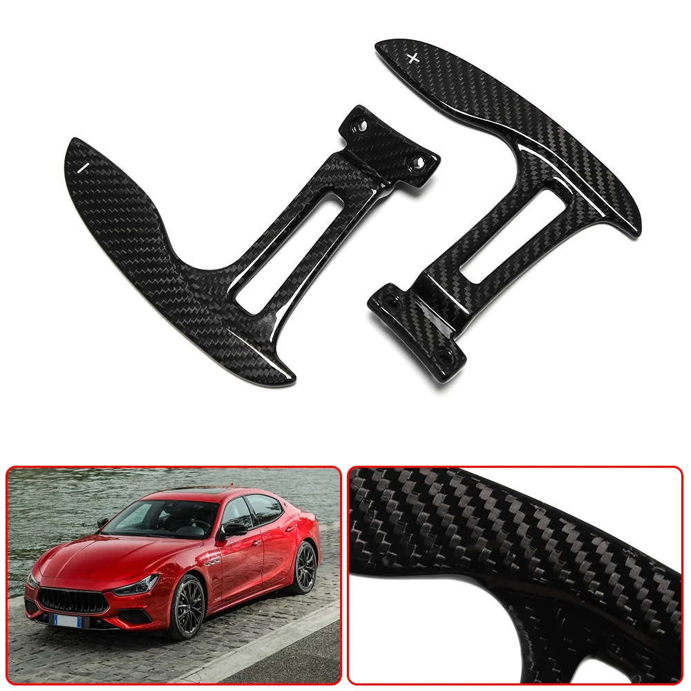 

For Maserati Ghibli Quattroporte VI Levante 2013-2021 Carbon Fiber Steering Wheel Shift Paddles Extension Trim Car Accessories