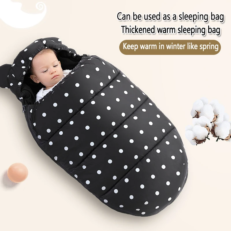 Baby Sleeping Bag In Stroller Winter Footmuff 0-12Months Waterproof Girls Boys Envelope Sleepsack Patchwork Design Cocoon 90Cm