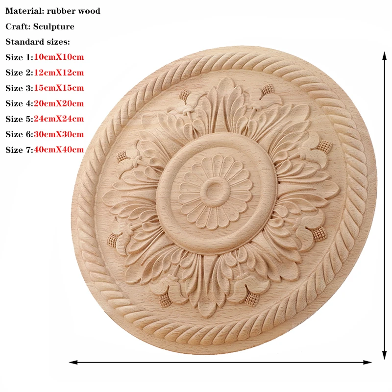 Vintage Unpainted Carved Decal Corner Wood Applique Frame For Home Furniture Wall Cabinet Door Decorative Wooden Miniature Craft