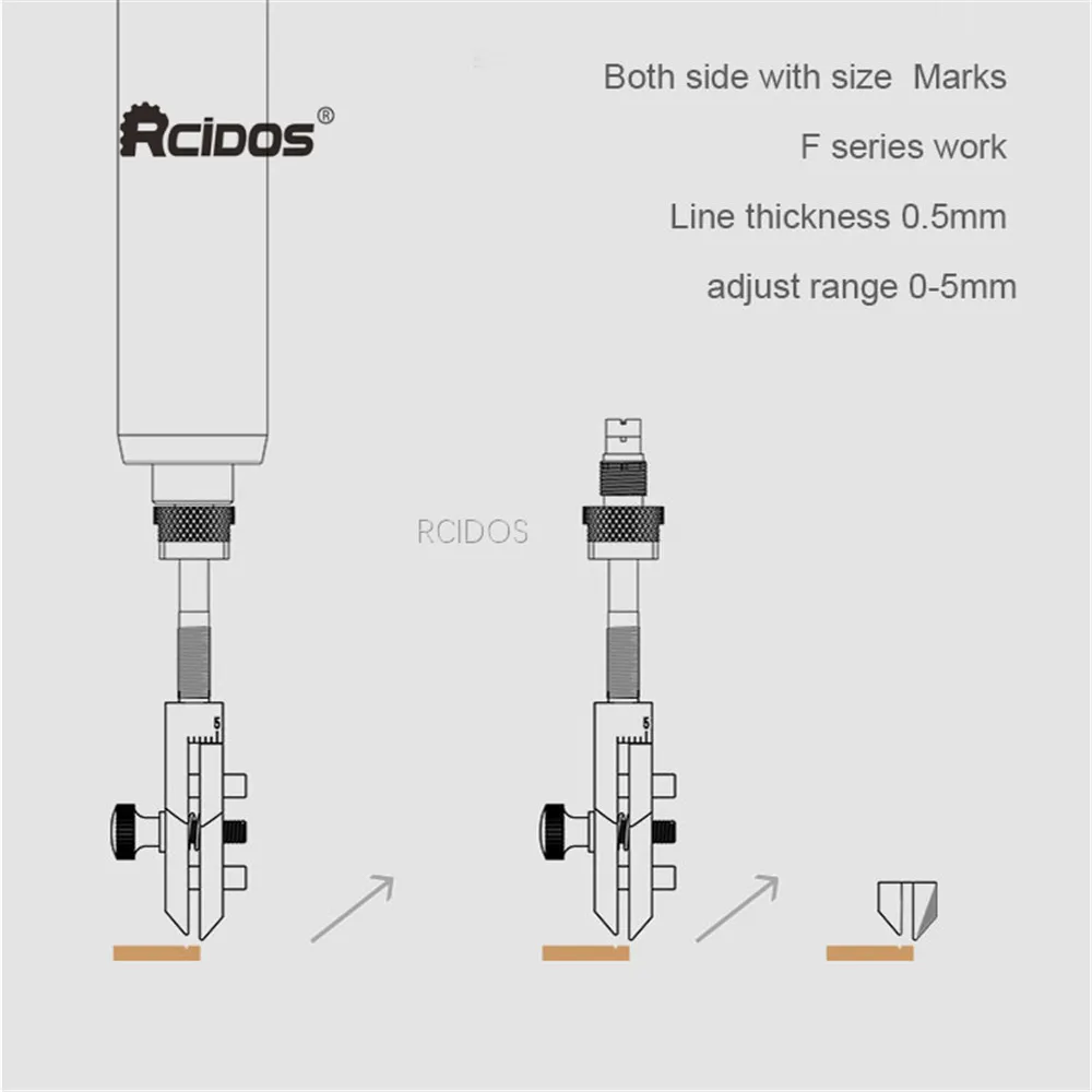 F Series Leather Creaser Heater Tips,RCIDOS Supply 3-5 Days Ship Out, Line thickness 0.5mm, range 0-5mm adjustable