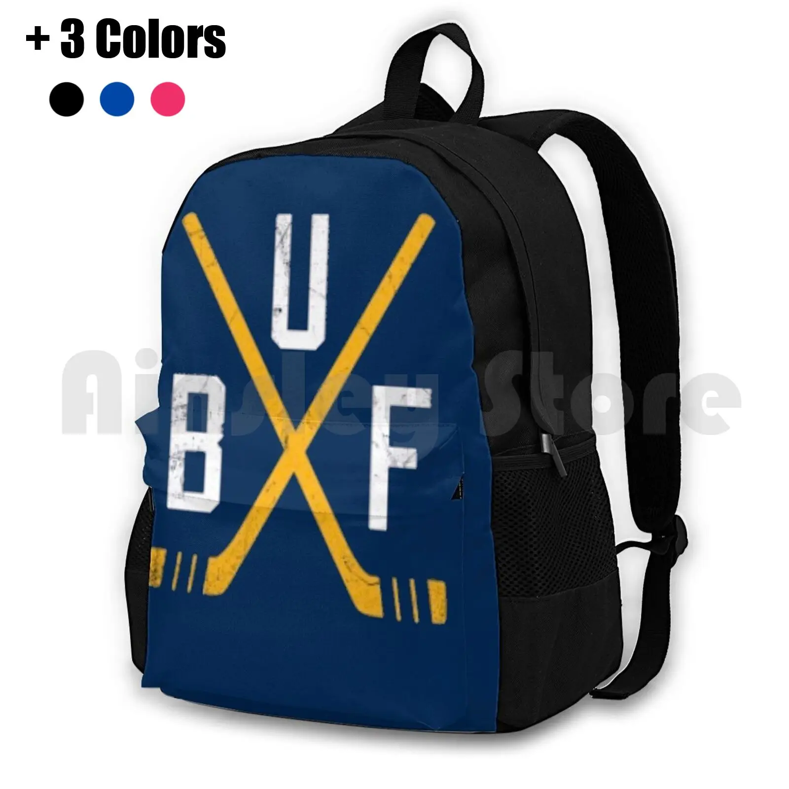 Hockey-- Blue Outdoor Hiking Backpack Waterproof Camping Travel Hockey Ice Hockey Professional Hockey Sport Sports Sports Team