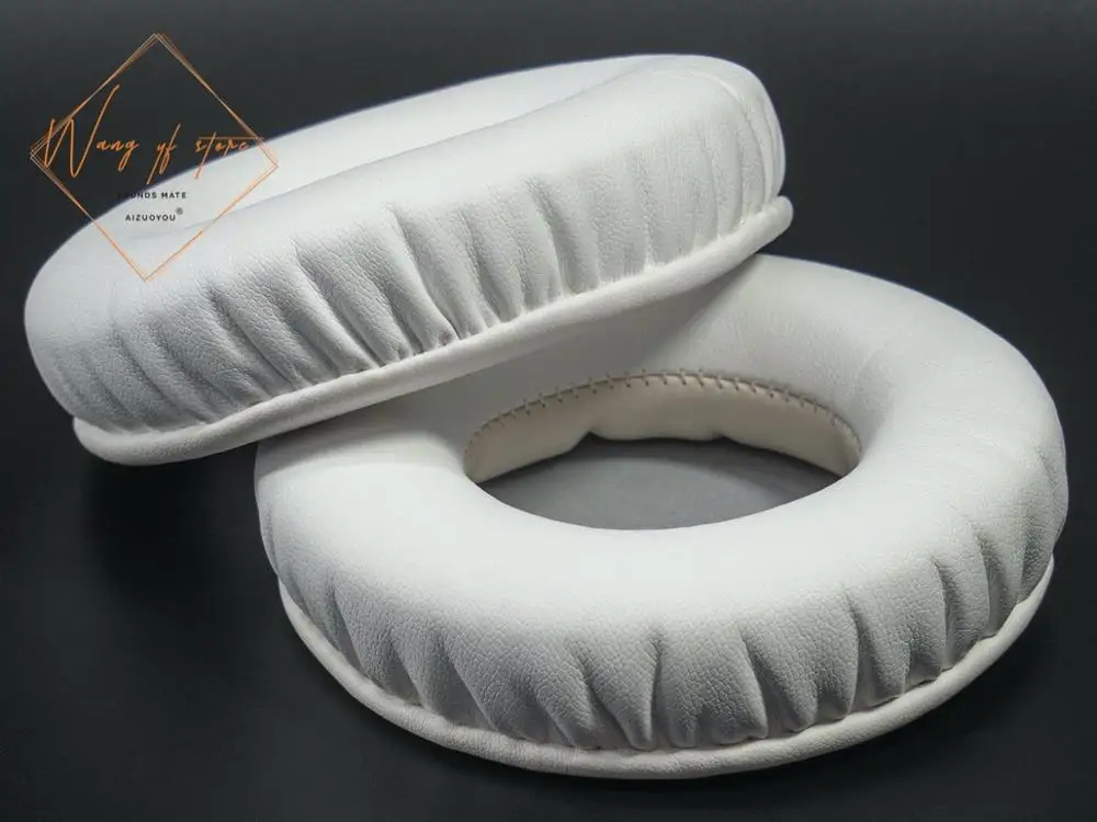 Плотные амбушюры белого цвета из пены с эффектом памяти для наушников Audio-Technica ATH-AR3BT, отличное качество, недешевая версия