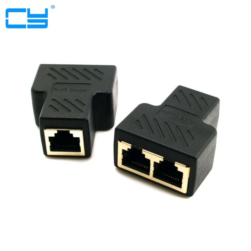 

100pcies/lote Cat6 RJ45 8P8C Plug Para Dual Adaptador de Rede Ethernet Patch Cord RJ45 Splitter Com Escudo