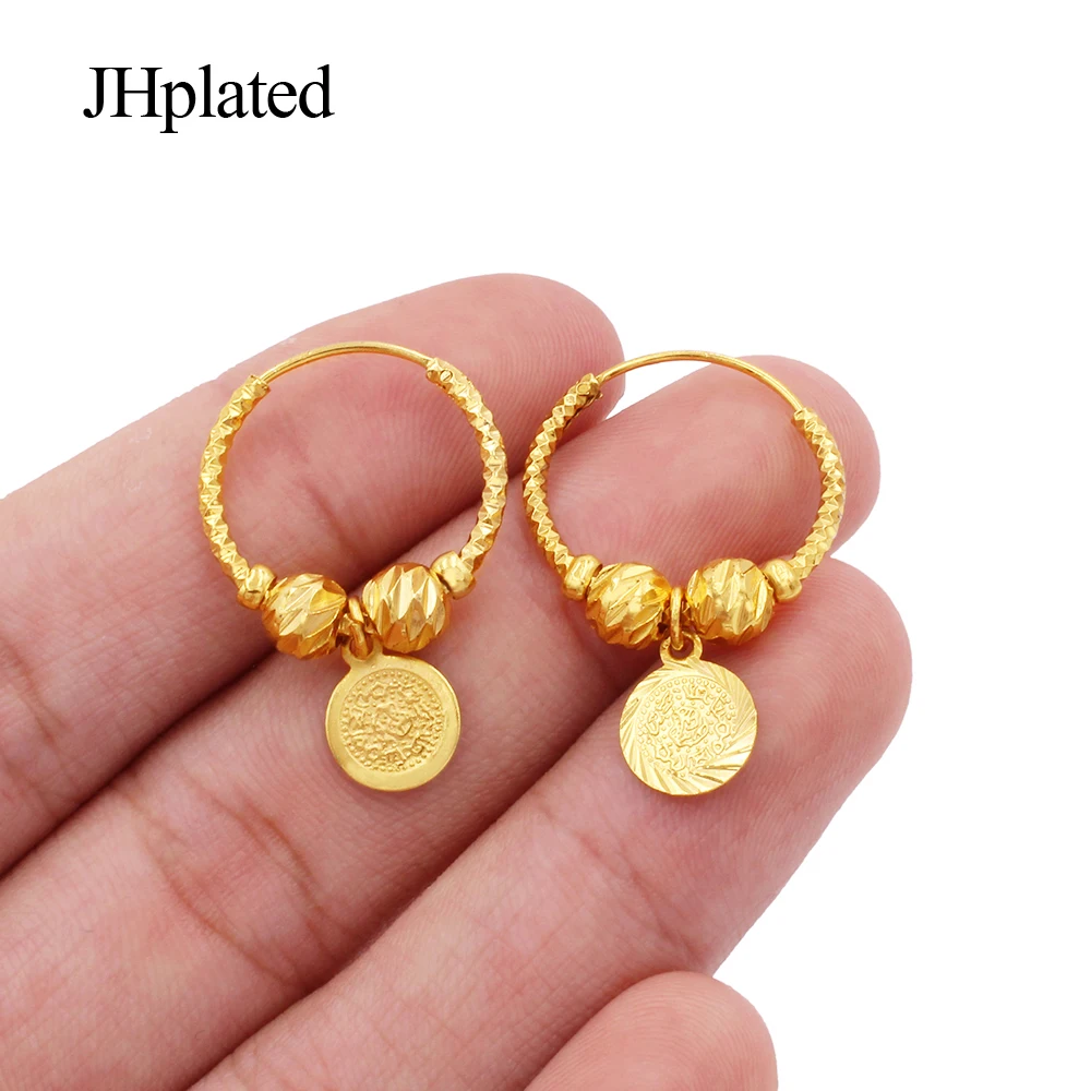 Earrings earings Saudi Arabia Gold Color Hoop for Women/Girls Jewelry African wedding Party wife gifts hoops pircing earing