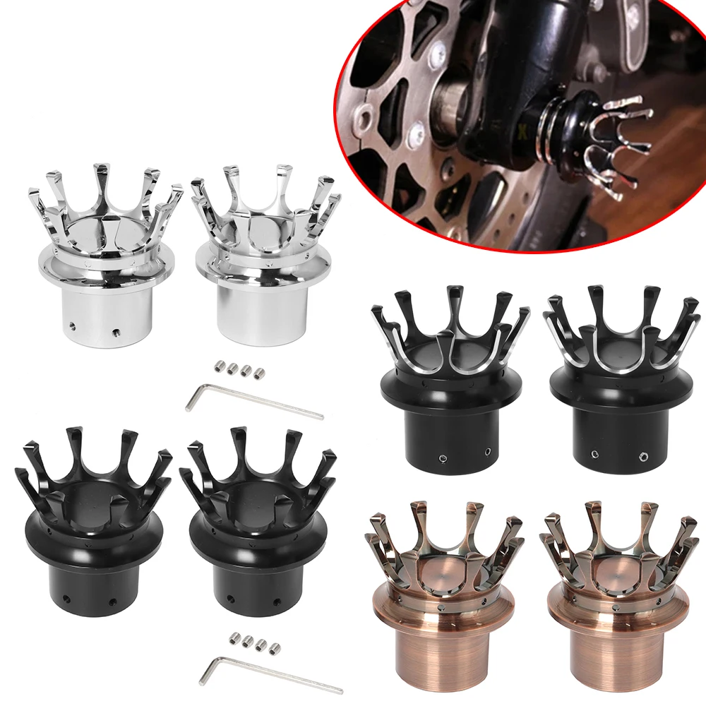 

2 шт. крышка передней оси мотоцикла гайка крышка болта Корона Стиль для Harley Dyna Softail Touring Fatboy Sportsters 883 48 1200