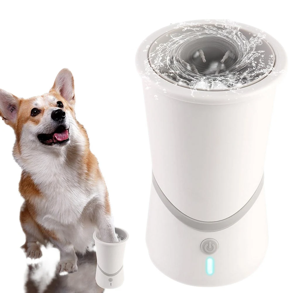 Dog Paw Cleaner Cup Intelligent Full Automatic Pet Foot Washer Cup Paw Clean Brush Quickly Wash Dirty Cat Foot Cleaning Bucket