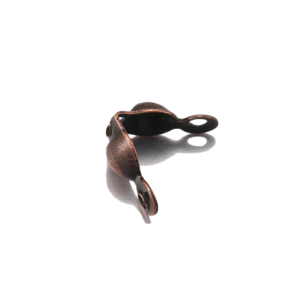 200 unids/lote de conectores de 4x7mm, broche de cadena de bola, Conector de cuentas de engarce de extremo Calotte para DIY, collar, pulsera,