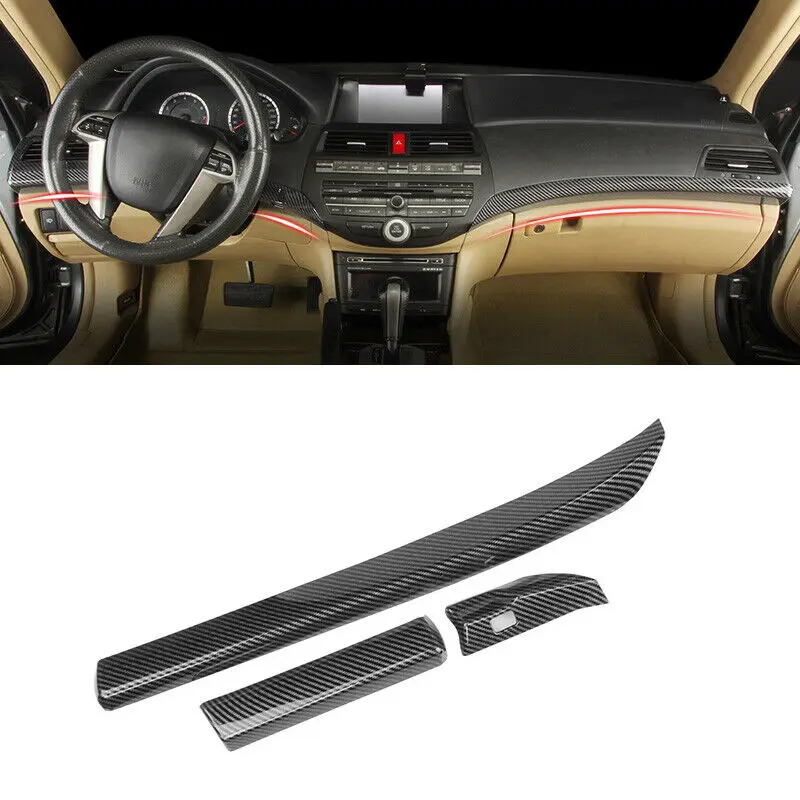 

FOR Honda Accord 8th 2008-2012 carbon fiber central console dashboard strip trim Car modification