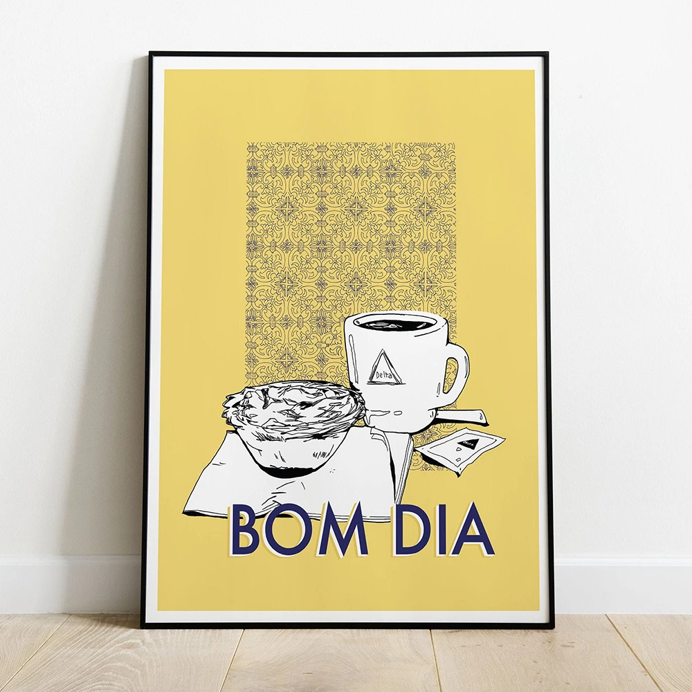 

Настенная картина BOM DIA Португалия, минимализм, постер для кухни, кофе, Картина на холсте для гостиной, украшение для дома