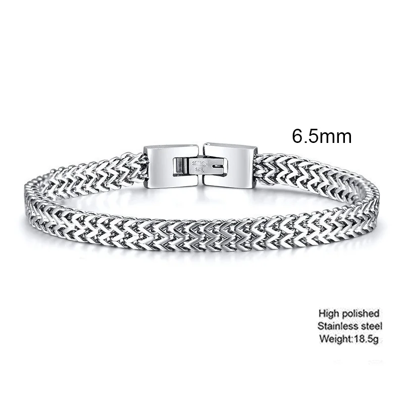 STILVOLLE EDELSTAHL BALI FUCHSSCHWANZ KETTE ARMBAND FÜR MÄNNER DOPPEL FRANCO LINK KETTEN ARMBÄNDER ARMBAND MÄNNLICHEN SCHMUCK