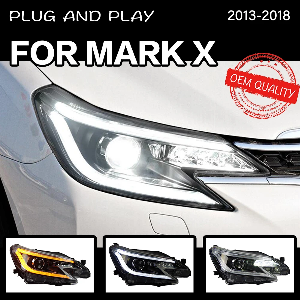 Car Styling for Mark X Reiz Headlights 2013-2016 LED Headlight LED DRL Dynamic Signal Hella 5 Bi-Xenon Projector Lens Hid D2H