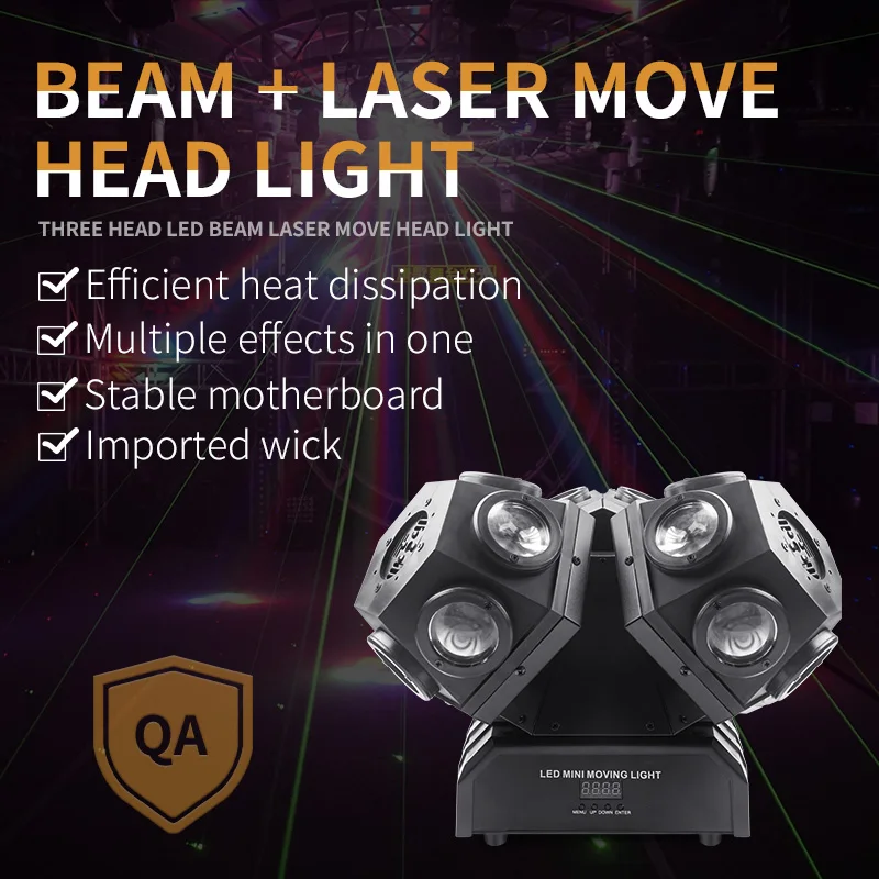 3 Heads RGB Laser Light Beam Stage Laser Projector Beam Laser Moving Head Light Led Laser Light DMX512 DJ Laser Light