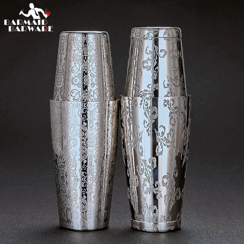 550ml/850ml Grawerowanie Koktajl ze stali nierdzewnej Boston Bar Shaker Narzędzia barowe