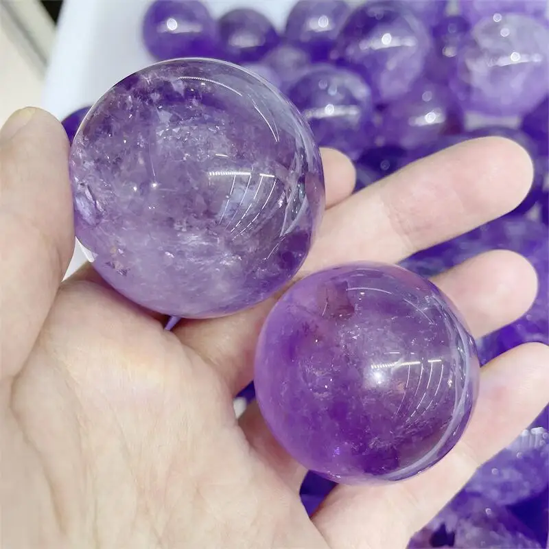 

500g Natural Amethyst Crystal Hand-Polished Sphere Chakra Healing Reiki Home Decoration Stone Handicraft Decoration Sphere