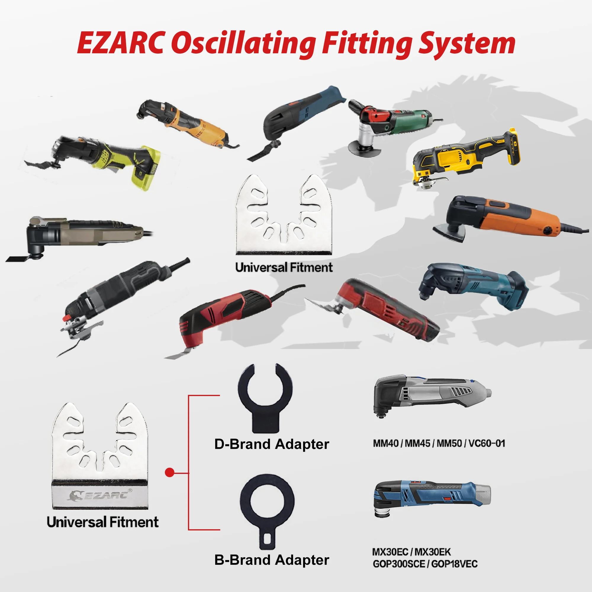 EZARC 3Pc Diamond Oscillating Blade Flush Cutting Oscillating Multi Tool Saw Blades for Grout Removal Mortar Soft Tile Cut DO34F