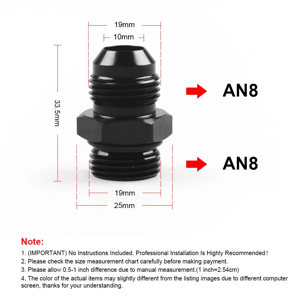 AN -8 (AN8 AN 08) to ORB-8 (3/4