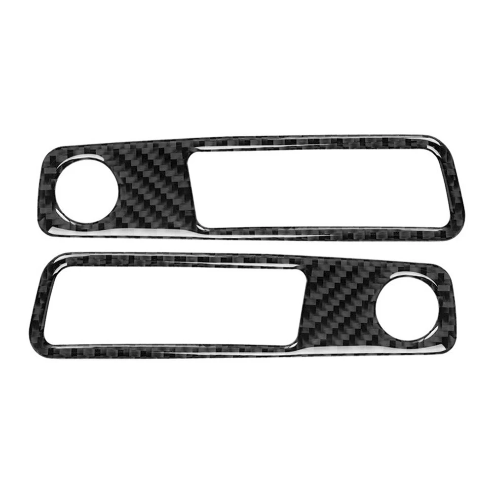 2Pcs Car Console Volume Adjustment Panel Cover Carbon Fiber Decorative Trim For Audi A4 B9 2017 2018 2019 2020 LHD/RHD