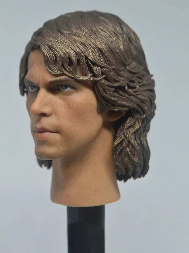 In magazzino 1/6 Custom Man Head Anakin Skywalker Sculpt Toy PVC Carving Model Fit 12 \