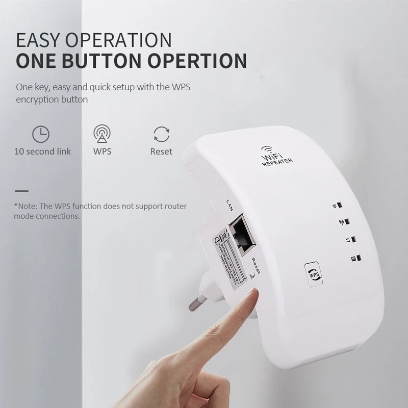 Repetidor WiFi inalámbrico, extensor de largo alcance, 300Mbps, Mifi