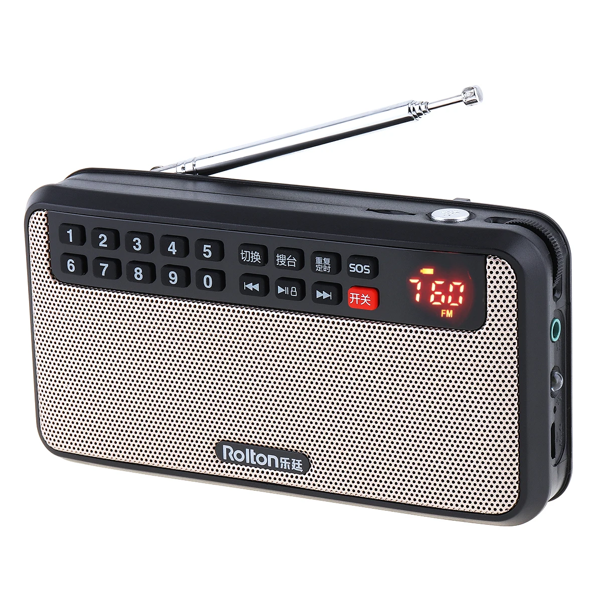 Altoparlante Radio FM USB portatile ipcollton T60 con Display a LED Subwoofer lettore musicale MP3/lampada torcia/verifica denaro per casa/esterno