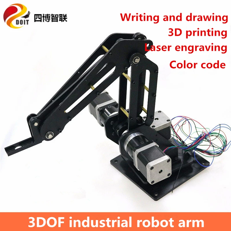 SZDOIT 3DOF Industrial Robot Arm With 42 Stepper Motors 3D Printing Laser Engraving Assembled For Arduino