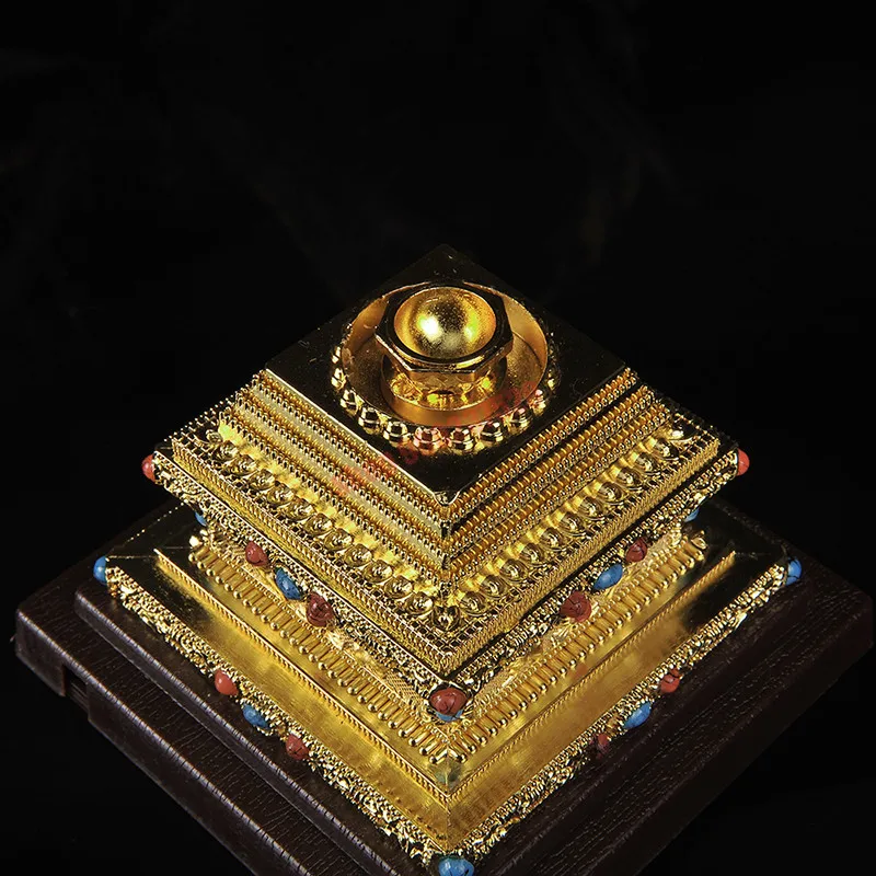 Tibetan Buddhist articles gilded crystal pagoda Bodhi pagoda Buddhist pagoda 6 inch gadang pagoda