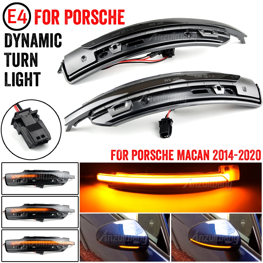 Dynamic Turn Signal LED Rearview Mirror Indicator Blinker Repeater Light For Porsche Macan 2014 2015 2016 2017 2018 2019 2020