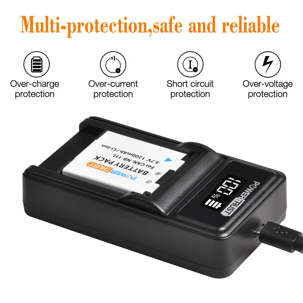 NB-11L 1200mAh NB 11L NB11L Battery and Charger for Canon NB-11LH PowerShot A2300 IS A2400 IS A2500 A2600 A3400 IS