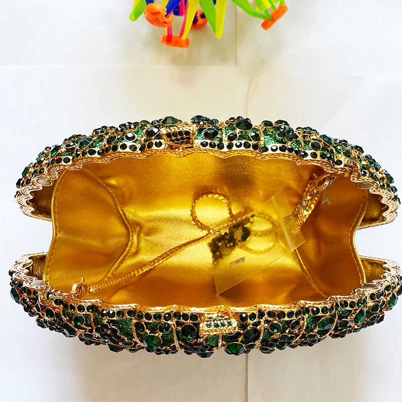 الأخضر الماس مساء المحافظ حقيبة صغيرة الذهب معدن المرأة كريستال براثن حقائب وحفلة موسيقية المحافظ الفاخرة الزفاف حقائب اليد الزفاف