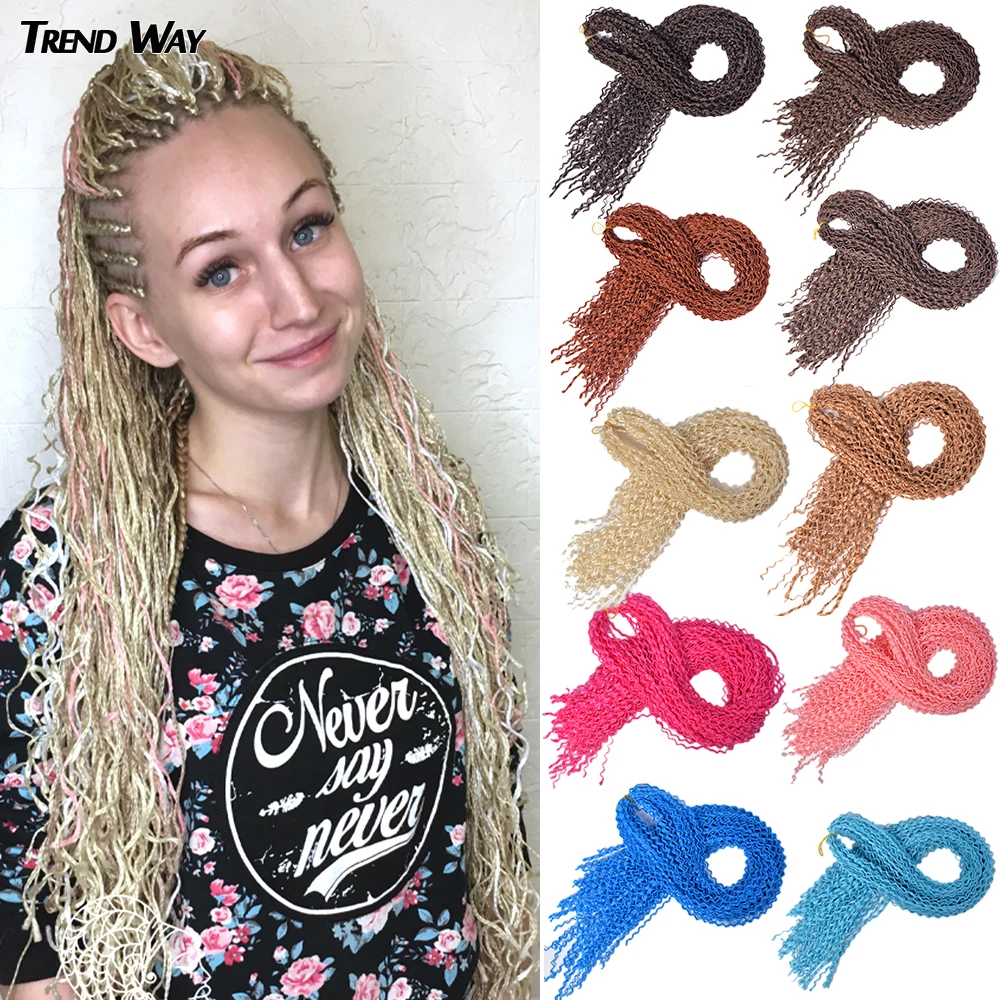 

Trend Way Synthetic Extensions Braiding Hair Blonde For Women Blonde Curly Box Braids Zizi Crochet Hair Black 25inch 50g/Package