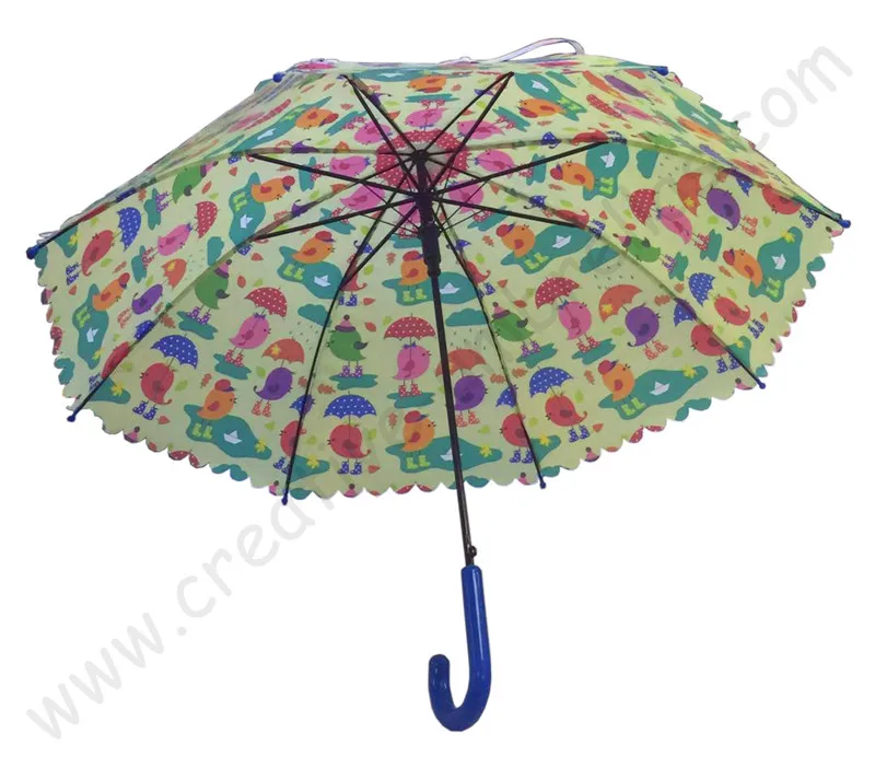 

Ex-factory Auto open anti-rust windproof baby parasol environmental children kid PVC/POE/EVA full printing parasol