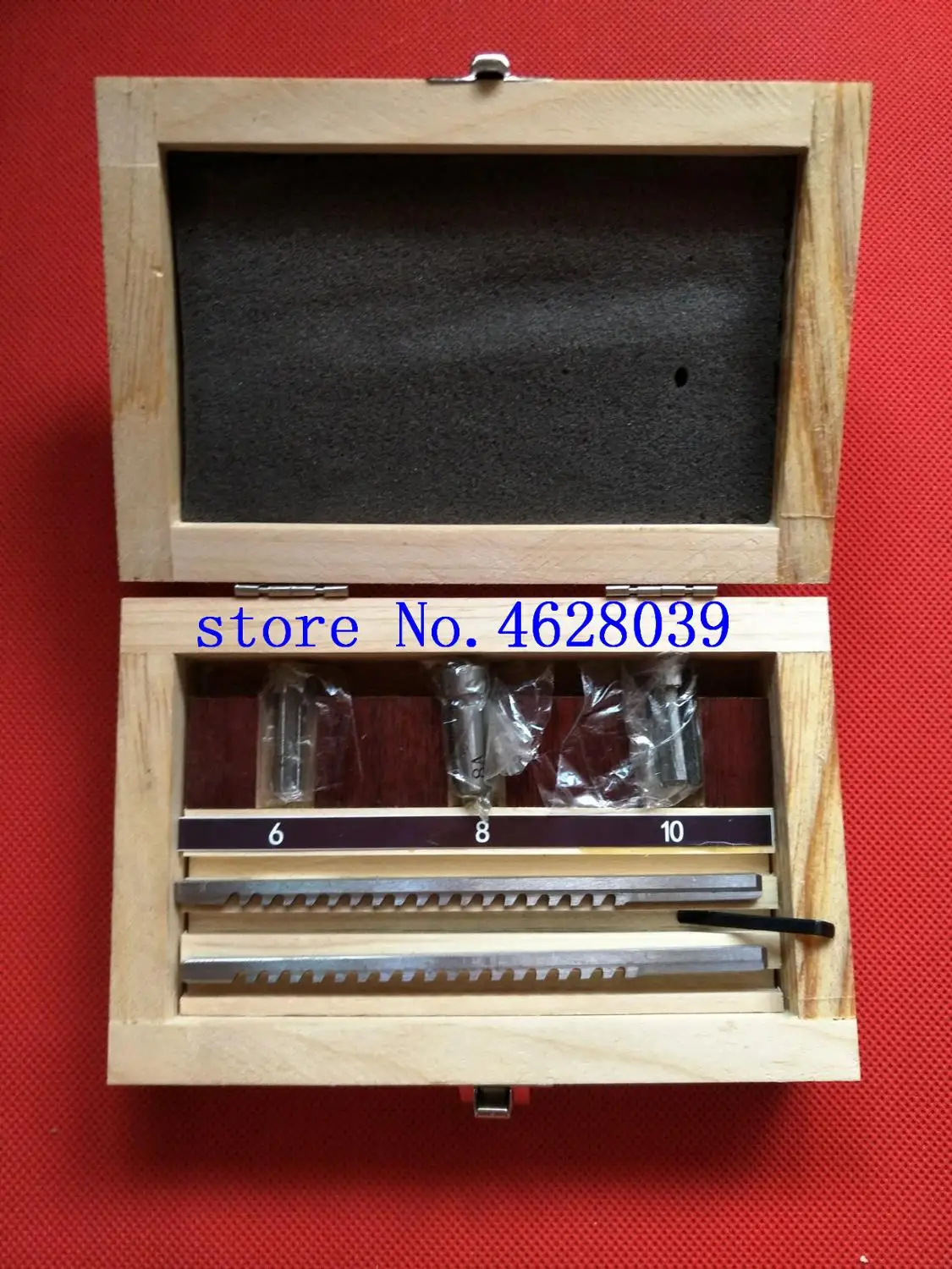 HSS Keyway Broach Set Metric Sized 6pcs 2mm 3mm Broaches 6/8/10 Collared Bushings with Shims CNC Cutting Tools knife