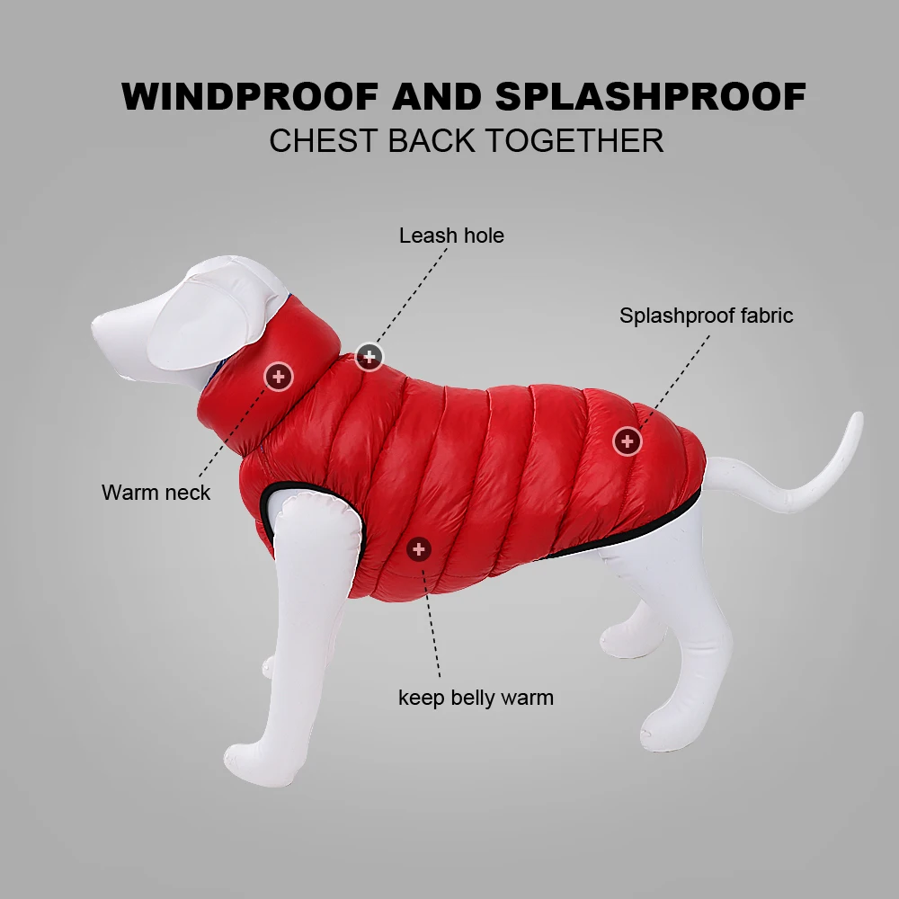 Large Dog Clothes Winter Warm Dog Coat Jacket Pet Clothing Waterproof Coats Pets Jacket Outfit For Medium Large Dogs Labrador