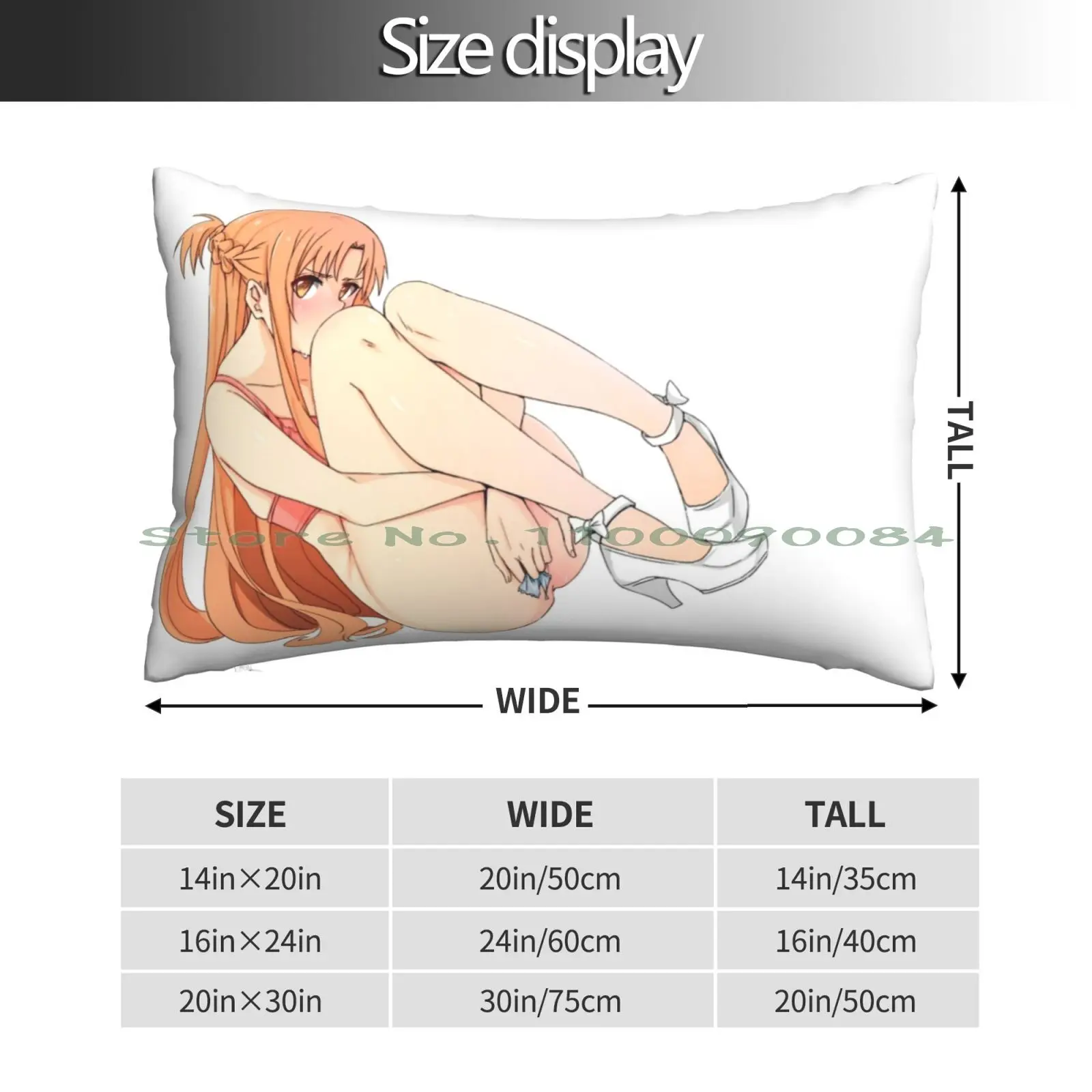 Lewd Asuna Yuuki Ass | Sword Art Online Hentai Pillow Case 20x30 50*75 Sofa Bedroom Trending Stuff Chester Bennington Best