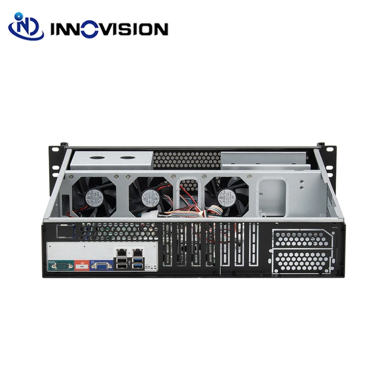 Servidor flexível de montagem em rack, suporte industrial, PSU padrão 2U e fonte de alimentação ATX, profundidade 490mm, 12 \