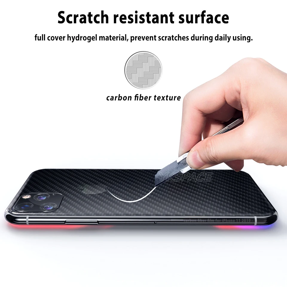 5Pcs Full Cover Back Soft Carbon Fiber Matte Film For iPhone 16 15 14 13 12 mini 11 Pro Max Durable Rear Screen Protector
