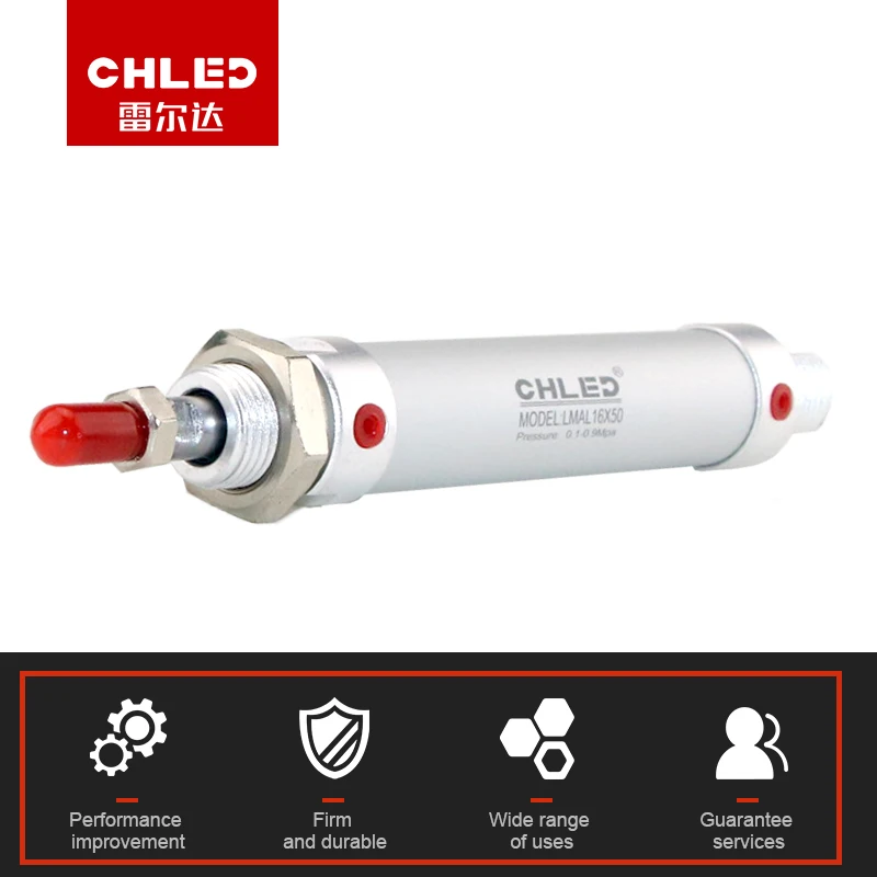 CHLED MAL Series Mini Pneumatic Cylinder16/20/25/32/40mm Bore 25-300mmStroke Double Acting Aluminum Alloy pnumatic Air Cylinder