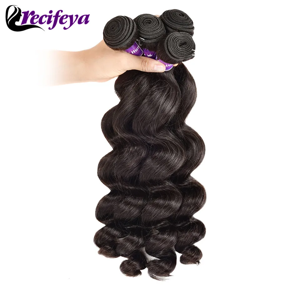 RECIFEYA Raw Indian Hair Bundles Loose Wave 100% Human Virgin Hair Weaving Wholesale Hair Bundles Extensions For Black Woman