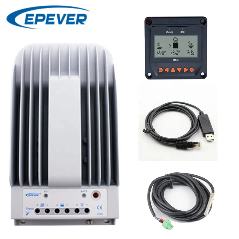 EPEVER MPPT Solar Charge Controller 40A 12V/24V Auto Solar Panel Charge Controller Max.PV 150V Solar Charge Regulator with MT50