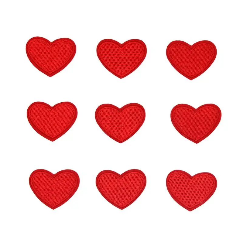 10pcs/lot Embroidery Small Love Heart Appliques Iron On Girls Clothes Hats Shoes Sweaters Appliques Diy Stickers Sewing Material