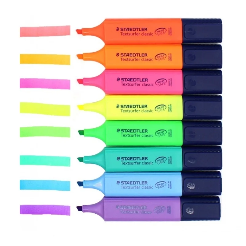 1pcs STAEDTLER Textsurfer Classic 364 Highlighter Pen 1-5mm Color Marker Spot Liner Highlight for Paper Fax Paint Drawing F110